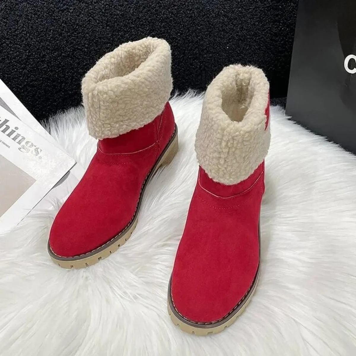 2023 moda PU caviglia stivali moderni con tacco quadrato inverno punta tonda da donna tacco medio caduto tinta unita grande scam