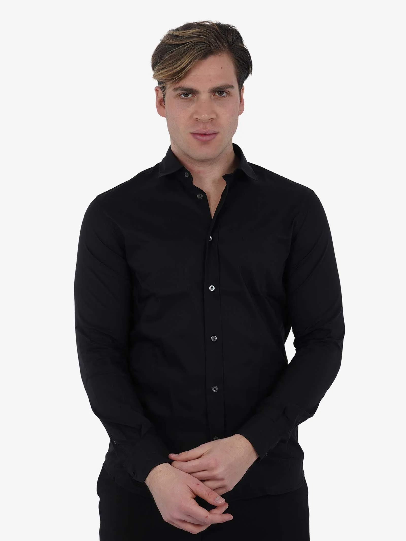Camicia M/L CA201G uomo cotone nero