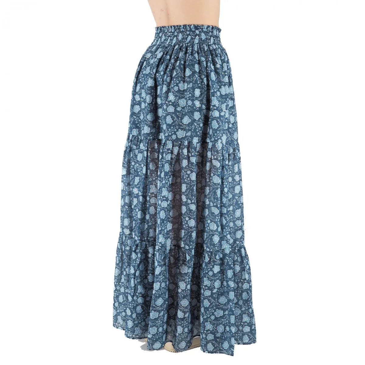 Gonna Cheyenne In Misto Seta Indigo Batik