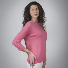 Maglia con scollo a barca e manica  con polso alto