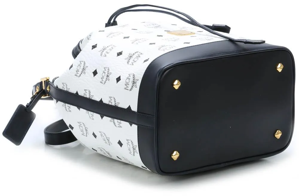  MCM Heritage Line Borsa hobo pelle sintetica bianco  