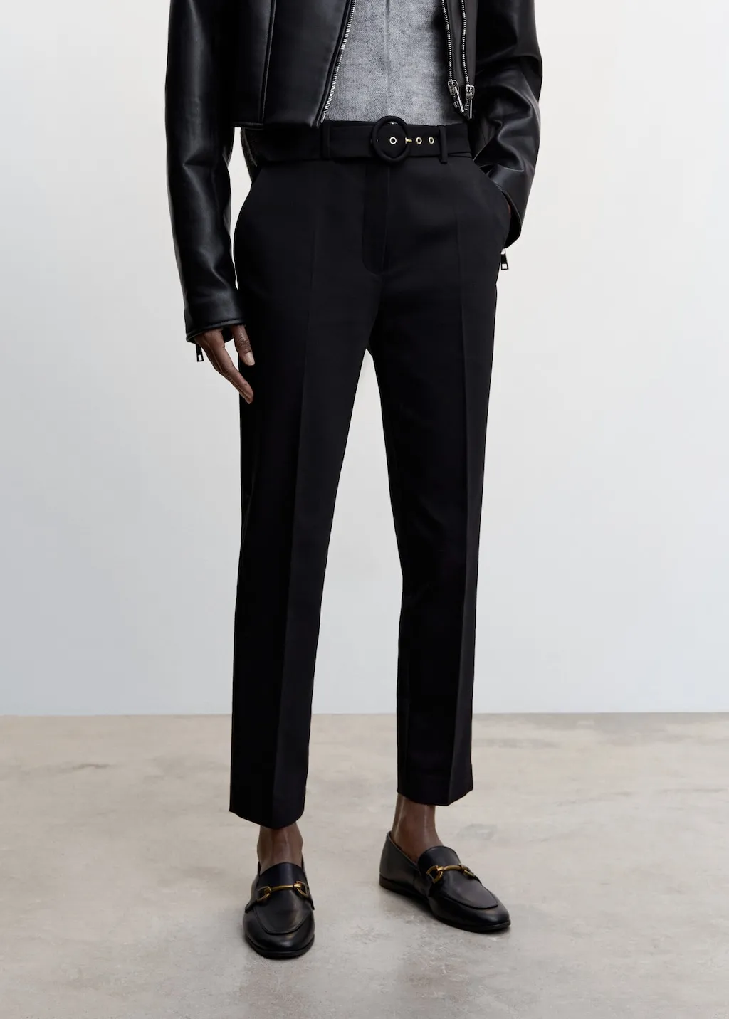 Pantaloni diritti cintura