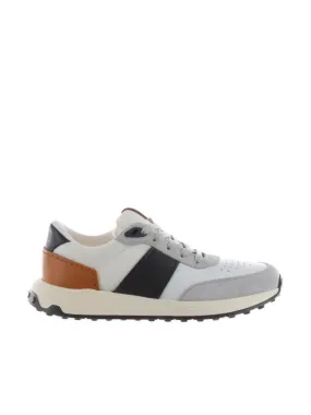 Sneaker in pelle e tessuto