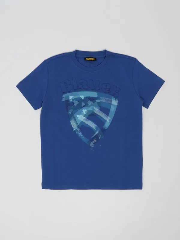 T-shirt bambino Blauer con stampa logo in cotone Royal