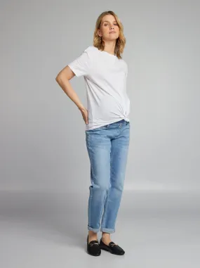 T-shirt per allattamento con scollo tondo - bianco