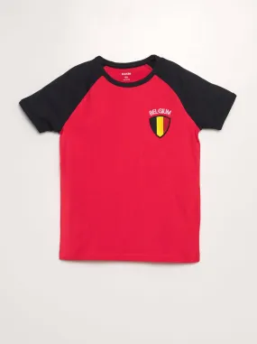 T-shirt sportiva 'Belgio' - ROSSO