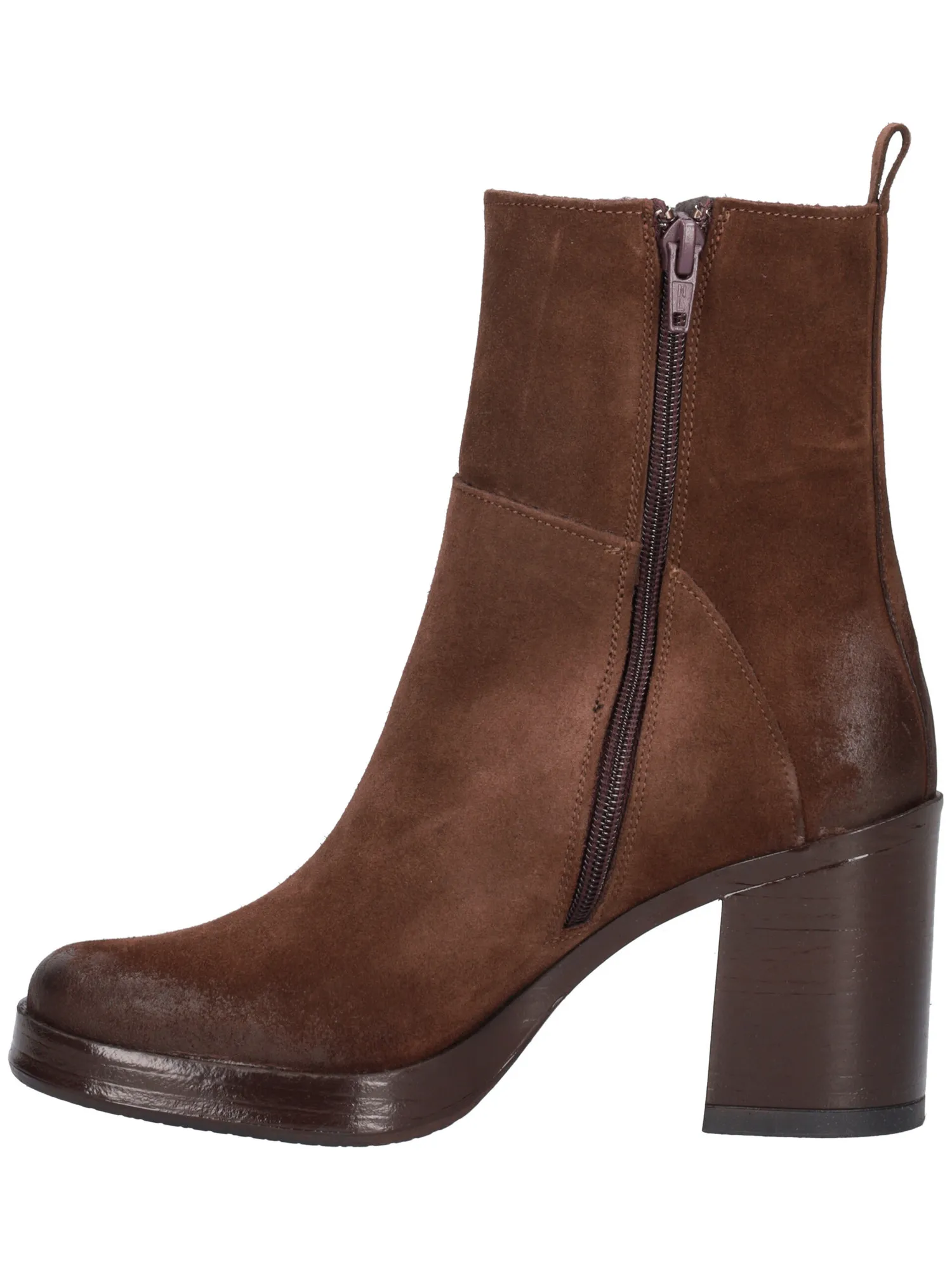 Tronchetto tacco largo Lace-Up da donna testa di moro