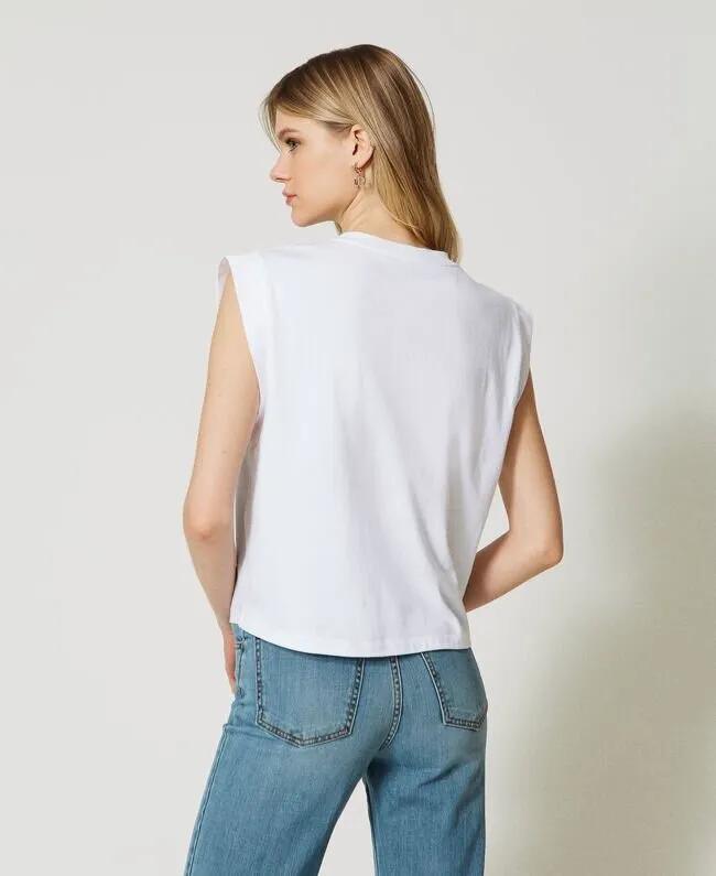 TWINSET T-shirt con logo Oval T a fiori